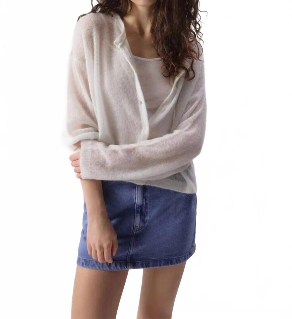 NEW AMERICAN VINTAGE women's bodyrow cardigan in polaire chine